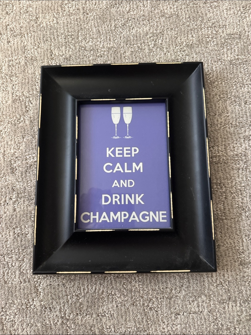 Black Picture Frame with 'Keep Calm and Drink Champagne' Print